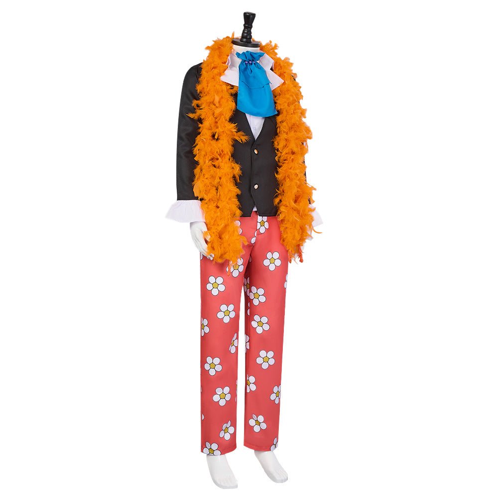 Anime One Piece Brook Cosplay Costume 2D Comic Con Floral Suit - Coscosmos