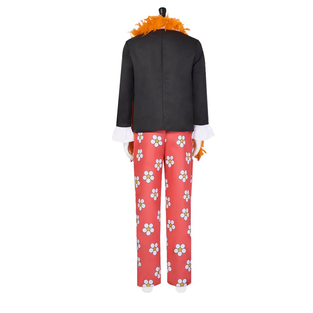 Anime One Piece Brook Cosplay Costume 2D Comic Con Floral Suit - Coscosmos