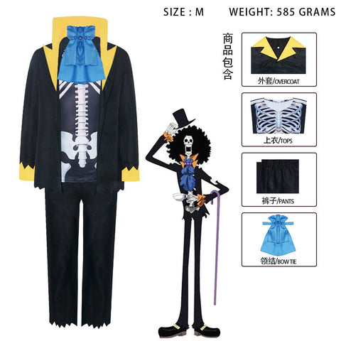 Anime One Piece Brook Cosplay Costume 2D Comic Con Floral Suit - Coscosmos