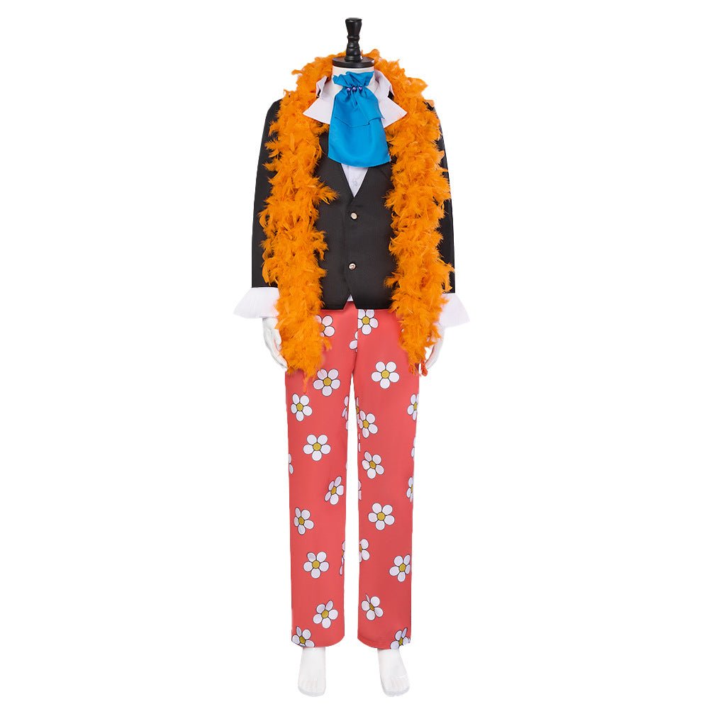 Anime One Piece Brook Cosplay Costume 2D Comic Con Floral Suit - Coscosmos