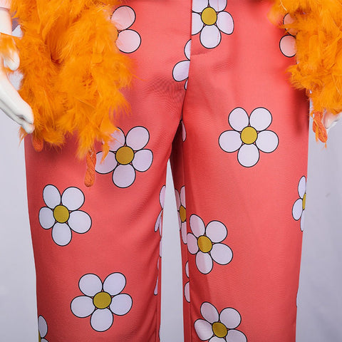 Anime One Piece Brook Cosplay Costume 2D Comic Con Floral Suit - Coscosmos