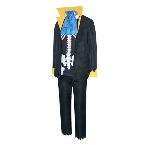 Anime One Piece Brook Cosplay Costume 2D Comic Con Floral Suit - Coscosmos