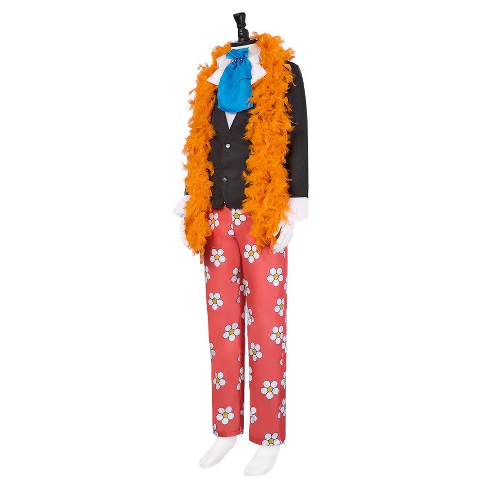 Anime One Piece Brook Cosplay Costume 2D Comic Con Floral Suit - Coscosmos