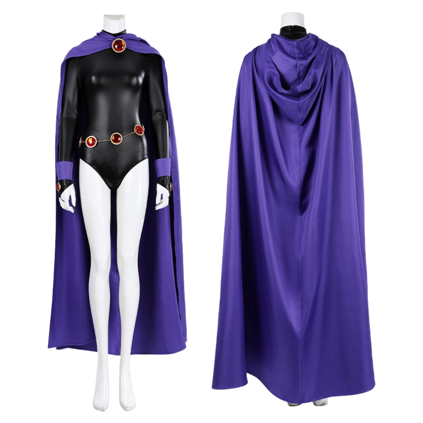 Anime Teen Titans Raven Rachel Roth Cosplay Costume Cape Set - Coscosmos