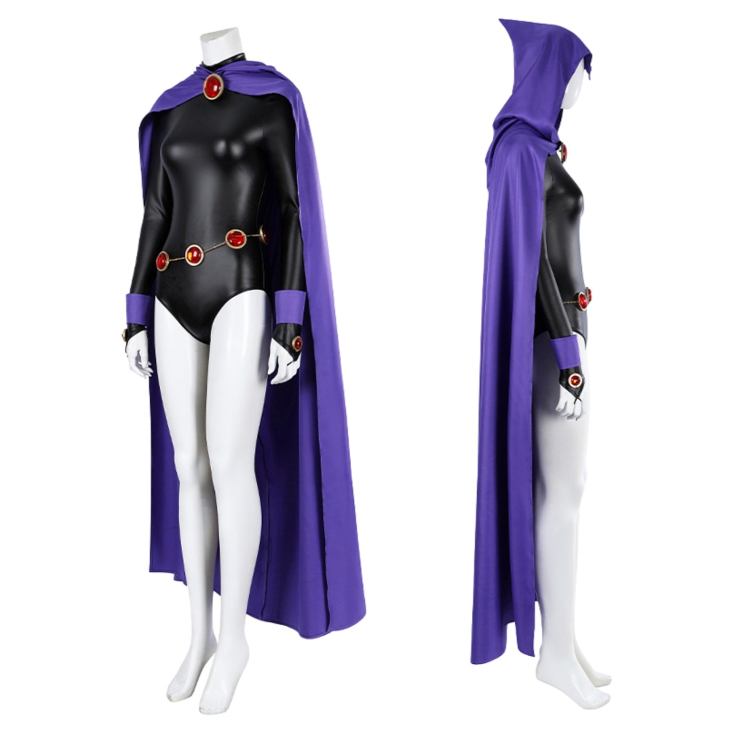 Anime Teen Titans Raven Rachel Roth Cosplay Costume Cape Set - Coscosmos