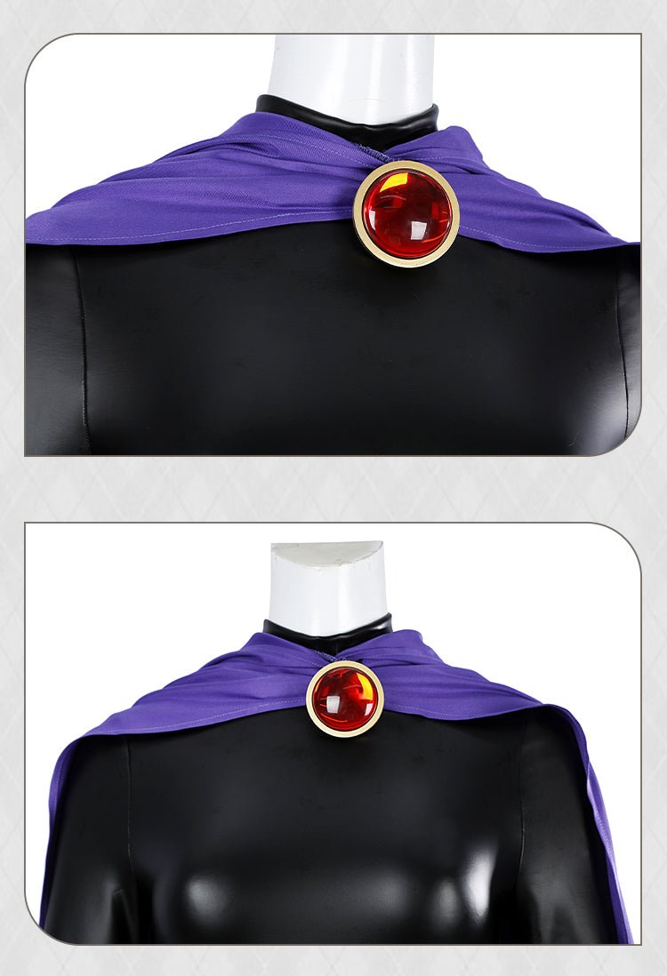 Anime Teen Titans Raven Rachel Roth Cosplay Costume Cape Set - Coscosmos
