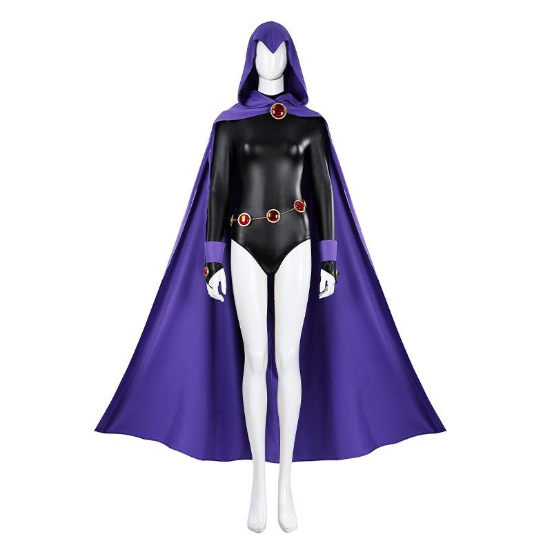 Anime Teen Titans Raven Rachel Roth Cosplay Costume Cape Set - Coscosmos