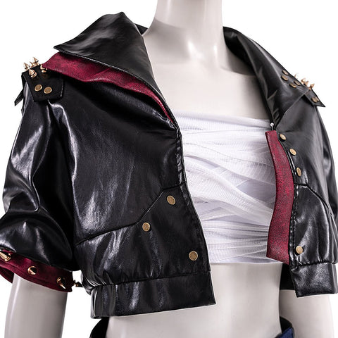 Arcane 2 Vi Black Leather Jacket - High Quality Cosplay Costume for Gamers - Coscosmos