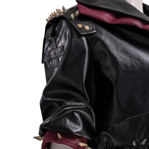 Arcane 2 Vi Black Leather Jacket - High Quality Cosplay Costume for Gamers - Coscosmos