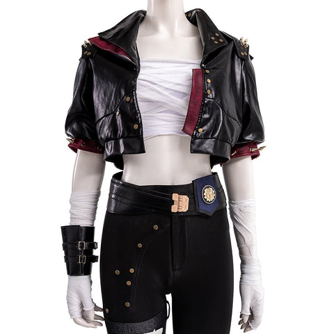 Arcane 2 Vi Black Leather Jacket - High Quality Cosplay Costume for Gamers - Coscosmos