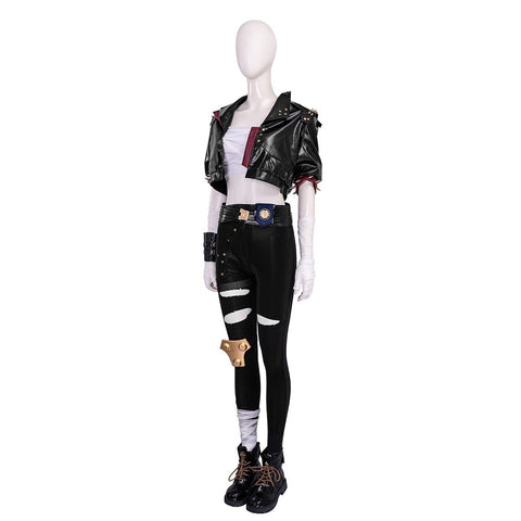 Arcane 2 Vi Black Leather Jacket - High Quality Cosplay Costume for Gamers - Coscosmos