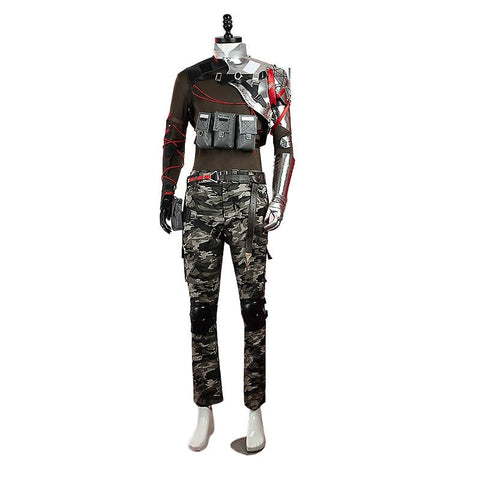 Arknights Cosplay Costume: Høderay Camo Cloak & Pants Outfit - Coscosmos