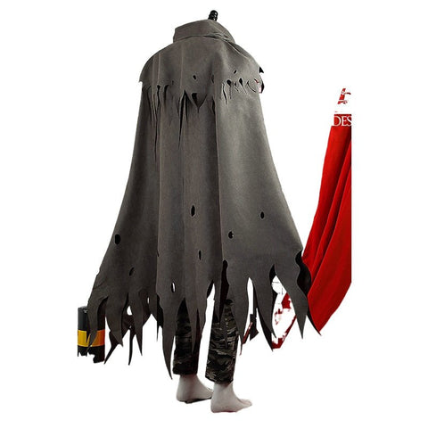 Arknights Cosplay Costume: Høderay Camo Cloak & Pants Outfit - Coscosmos