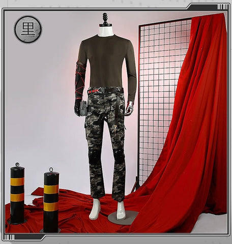Arknights Cosplay Costume: Høderay Camo Cloak & Pants Outfit - Coscosmos