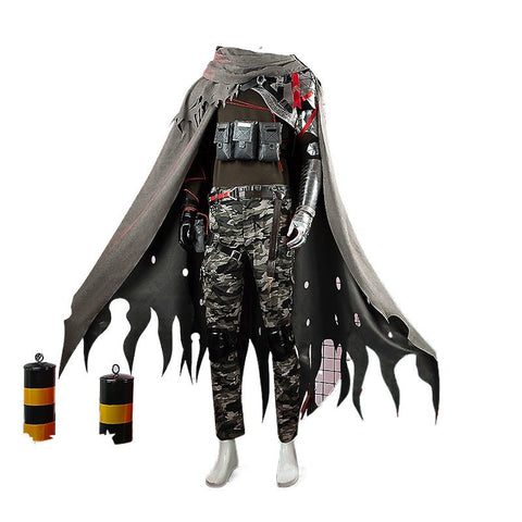 Arknights Cosplay Costume: Høderay Camo Cloak & Pants Outfit - Coscosmos