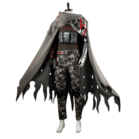 Arknights Cosplay Costume: Høderay Camo Cloak & Pants Outfit - Coscosmos