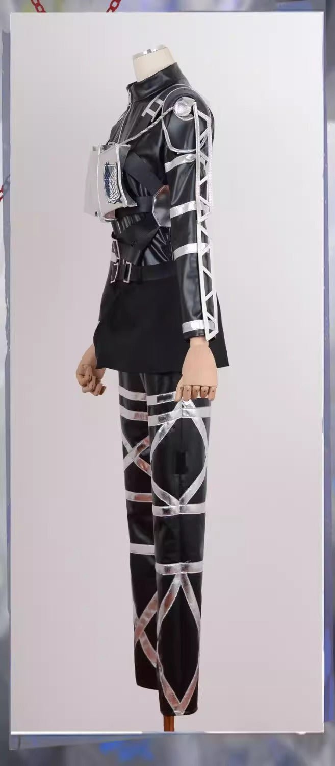 Attack on Titan Final Season Survey Corps,Mikasa, Captain Cosplay Costume Leather Set - Coscosmos