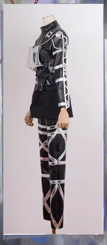 Attack on Titan Final Season Survey Corps,Mikasa, Captain Cosplay Costume Leather Set - Coscosmos