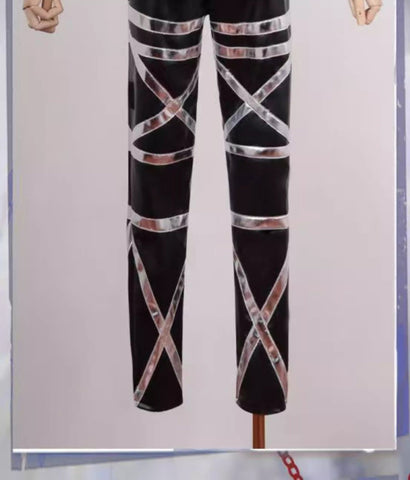 Attack on Titan Final Season Survey Corps,Mikasa, Captain Cosplay Costume Leather Set - Coscosmos