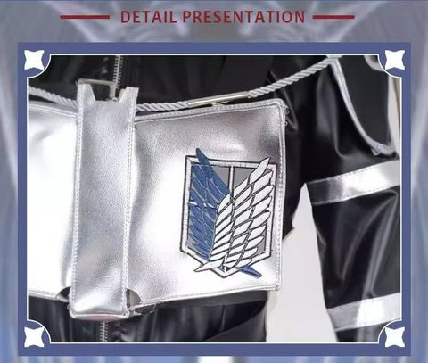 Attack on Titan Final Season Survey Corps,Mikasa, Captain Cosplay Costume Leather Set - Coscosmos
