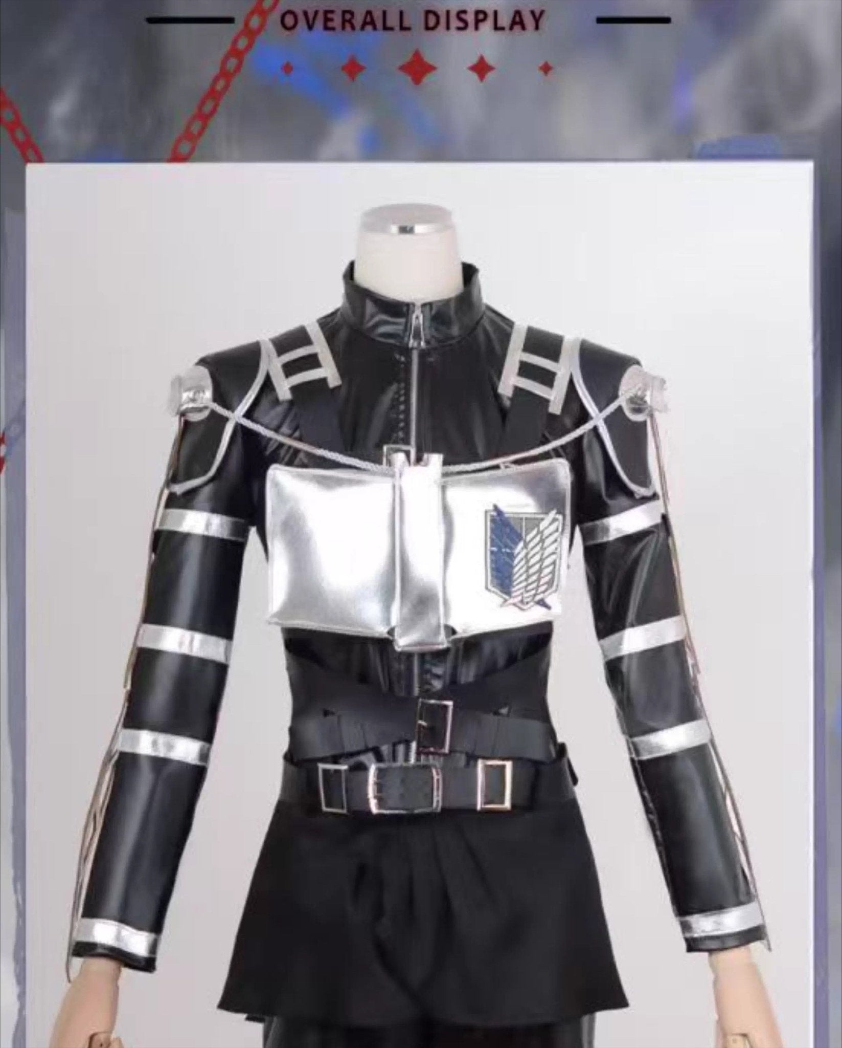 Attack on Titan Final Season Survey Corps,Mikasa, Captain Cosplay Costume Leather Set - Coscosmos