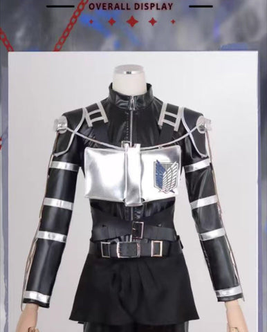 Attack on Titan Final Season Survey Corps,Mikasa, Captain Cosplay Costume Leather Set - Coscosmos