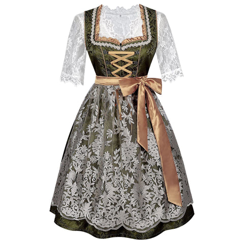 Authentic Bavarian Oktoberfest Dress for Women – Traditional German Costume - Coscosmos