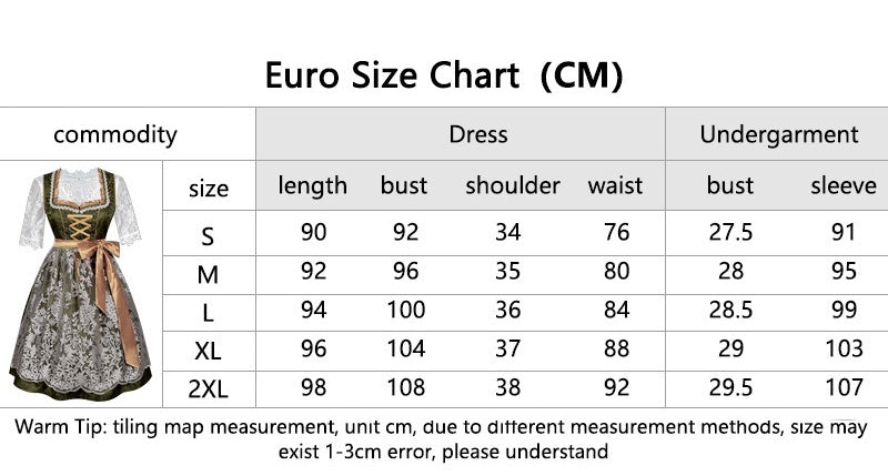 Authentic Bavarian Oktoberfest Dress for Women – Traditional German Costume - Coscosmos