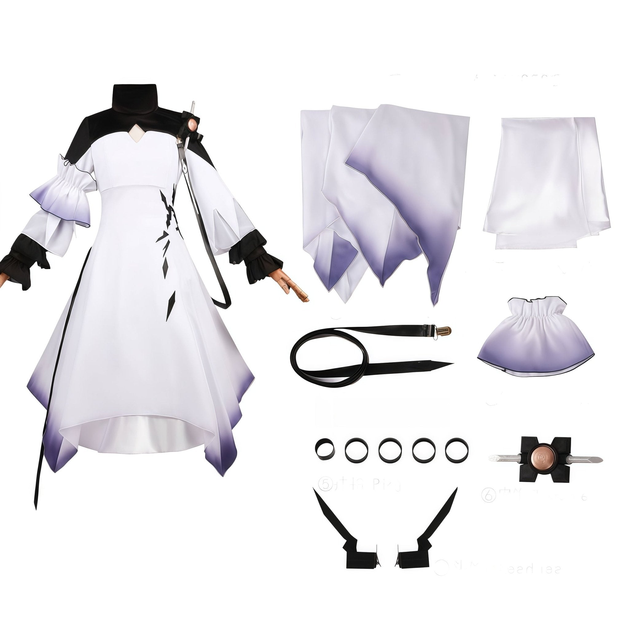 Authentic cosplay costume featuring Theresa the Sarkaz Queen's iconic design from the popular game Arknights. - Coscosmos