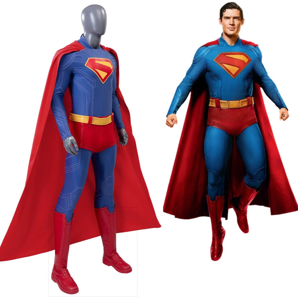 Authentic Superman Costume - Clark Kent Full - Body Suit for Halloween Cosplay - Coscosmos