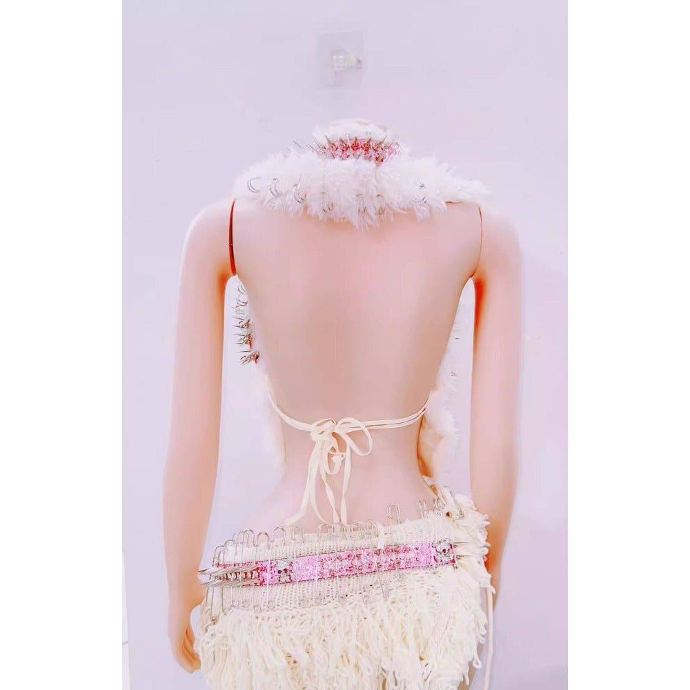 Avapunk Plush Chain Vest & Biker Sweet Cool Outfit cosplay costume - Coscosmos