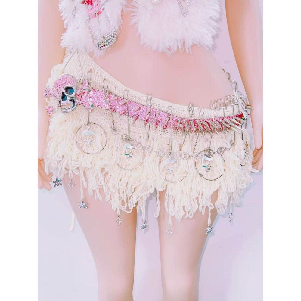 Avapunk Plush Chain Vest & Biker Sweet Cool Outfit cosplay costume - Coscosmos