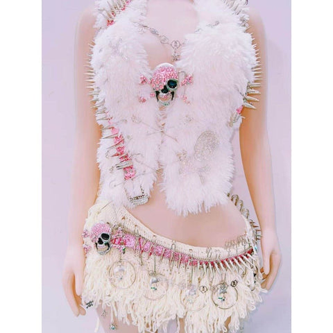 Avapunk Plush Chain Vest & Biker Sweet Cool Outfit cosplay costume - Coscosmos