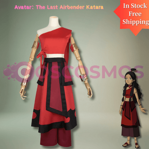 Avatar: The Last Airbender - Katara Red Cosplay Costume Full Set Official Replica - Coscosmos
