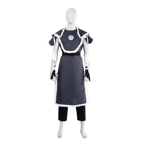Avatar The Last Airbender Legend of Korra Sokka Cosplay Costume Set - Complete Outfit with Cape, Top, Robe, Waistband, Arm Guards, Gloves - Coscosmos