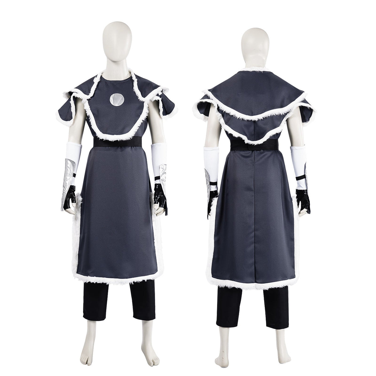 Avatar The Last Airbender Legend of Korra Sokka Cosplay Costume Set - Complete Outfit with Cape, Top, Robe, Waistband, Arm Guards, Gloves - Coscosmos