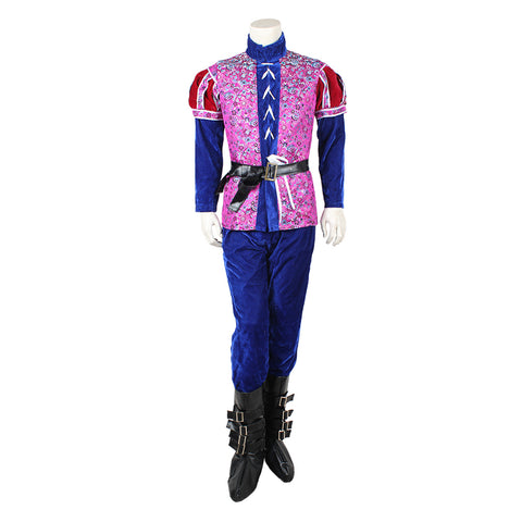 Once Upon a Time Prince Cosplay Costume | Men's Medieval Velvet Red and Blue Suit | Halloween and Party Full Set