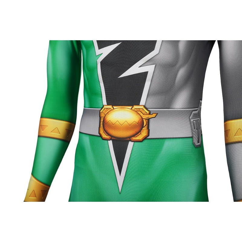 Power Rangers Green Cosplay Jumpsuit Halloween Costume for Party Fancy Dress