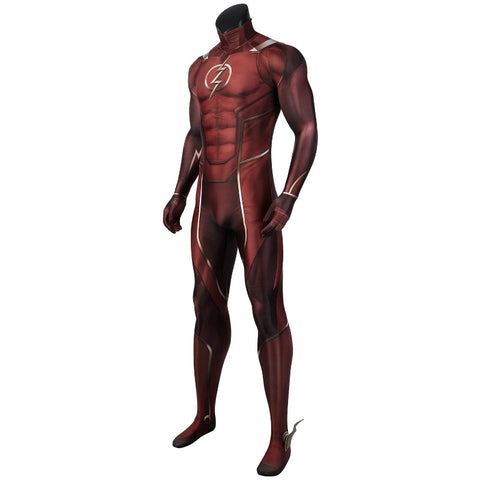 The Flash Barry Allen Halloween Cosplay Costume Superhero 3D Print Jumpsuit Mask