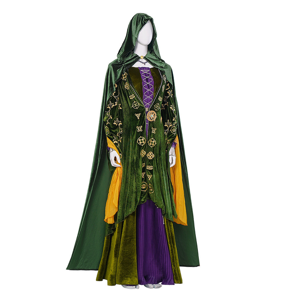 Winifred Sanderson Costume Hocus Pocus 2 Witch Cosplay Outfit for Halloween Party