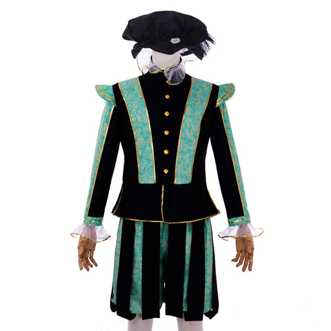 Tudor Court Noble Men's Costume - Elizabethan Prince Outfit with Hat | Coscomos Medieval Series