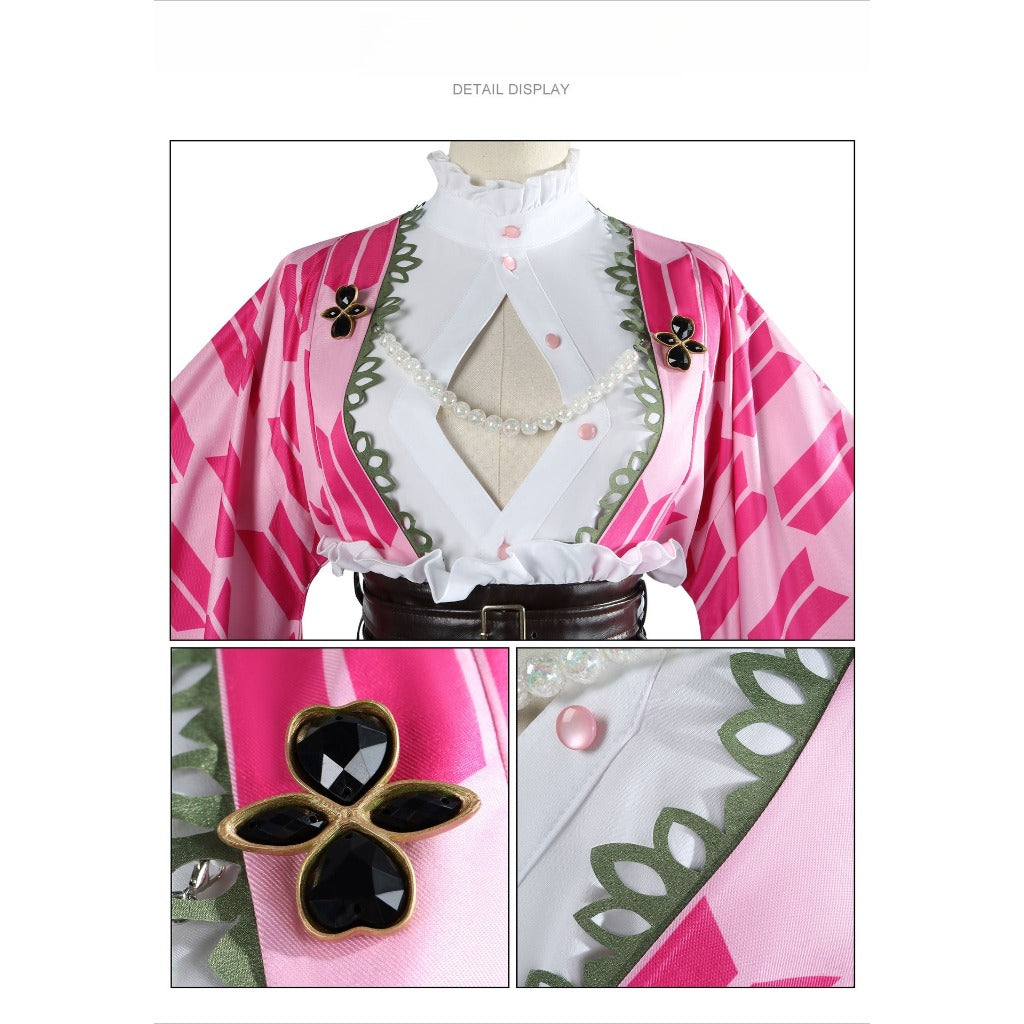 Anime Demon Slayer Mitsuri Kanroji Anniversary Cosplay Costume Set