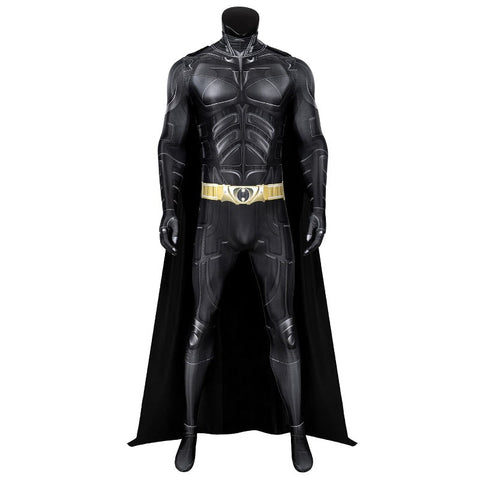 Bat Superhero Costume Adult Men Dark Black Knight Jumpsuit Cloak Bat Mask Halloween Cosplay Costume Outfit - Coscosmos