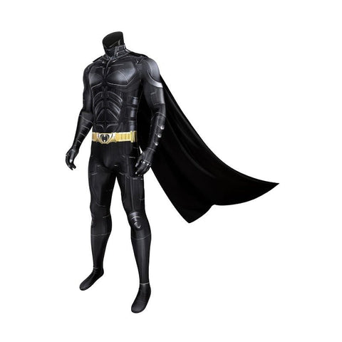 Bat Superhero Costume Adult Men Dark Black Knight Jumpsuit Cloak Bat Mask Halloween Cosplay Costume Outfit - Coscosmos