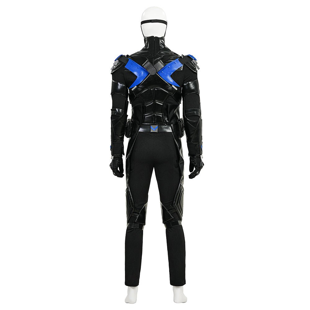 Batman: Arkham Knight Nightwing Full Set with Mask,Shoes - Premium Collectible Costume & Gear - Coscosmos