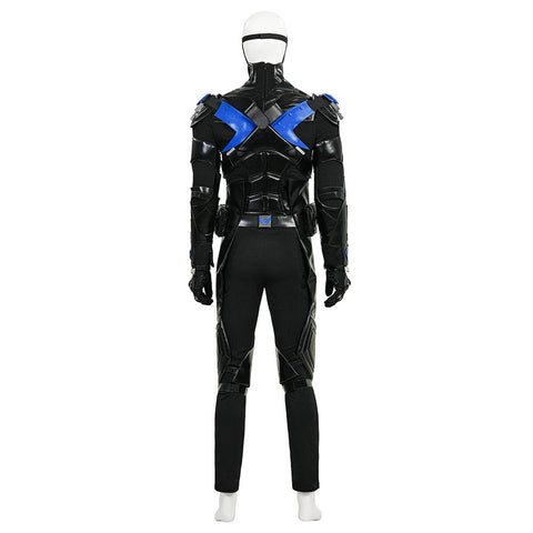 Batman: Arkham Knight Nightwing Full Set with Mask,Shoes - Premium Collectible Costume & Gear - Coscosmos