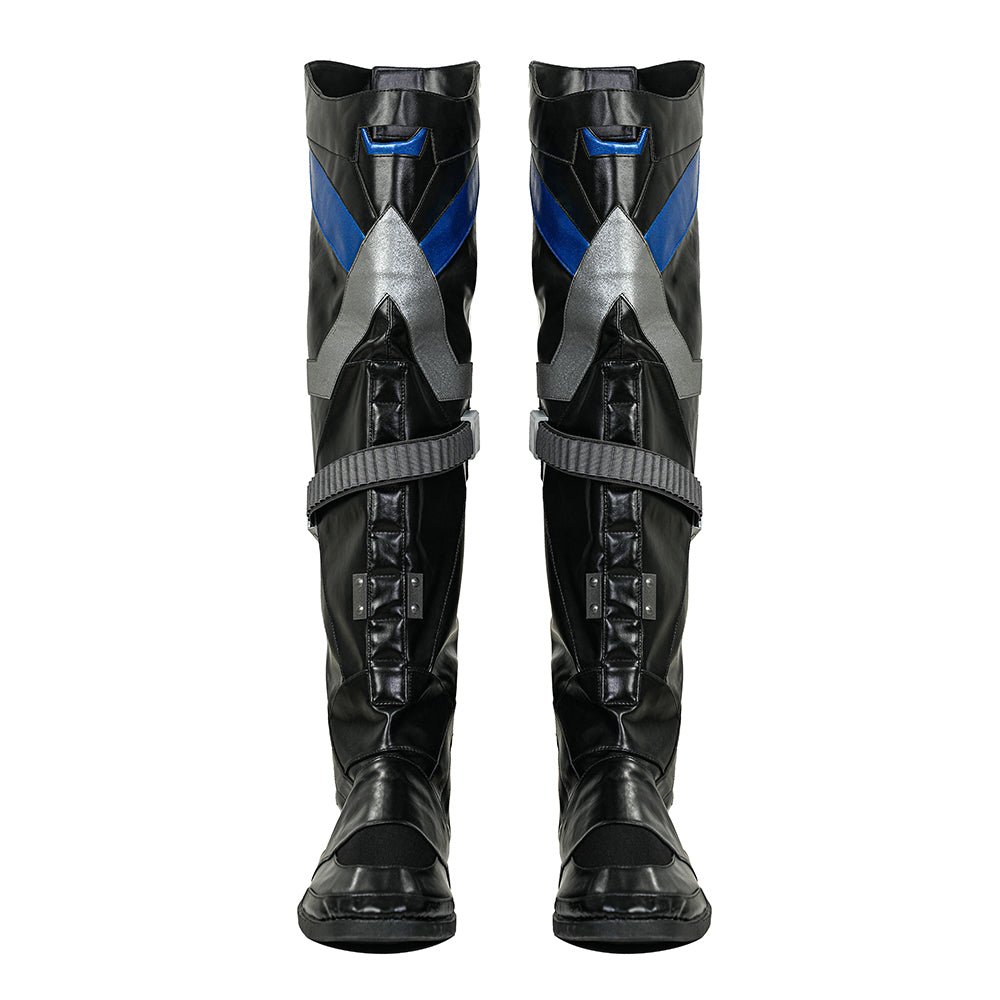Batman: Arkham Knight Nightwing Full Set with Mask,Shoes - Premium Collectible Costume & Gear - Coscosmos