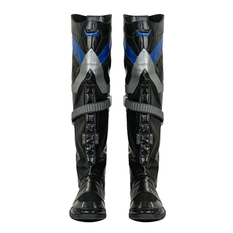 Batman: Arkham Knight Nightwing Full Set with Mask,Shoes - Premium Collectible Costume & Gear - Coscosmos