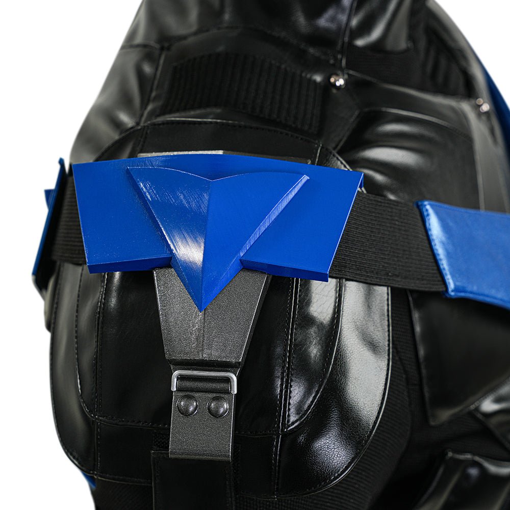 Batman: Arkham Knight Nightwing Full Set with Mask,Shoes - Premium Collectible Costume & Gear - Coscosmos
