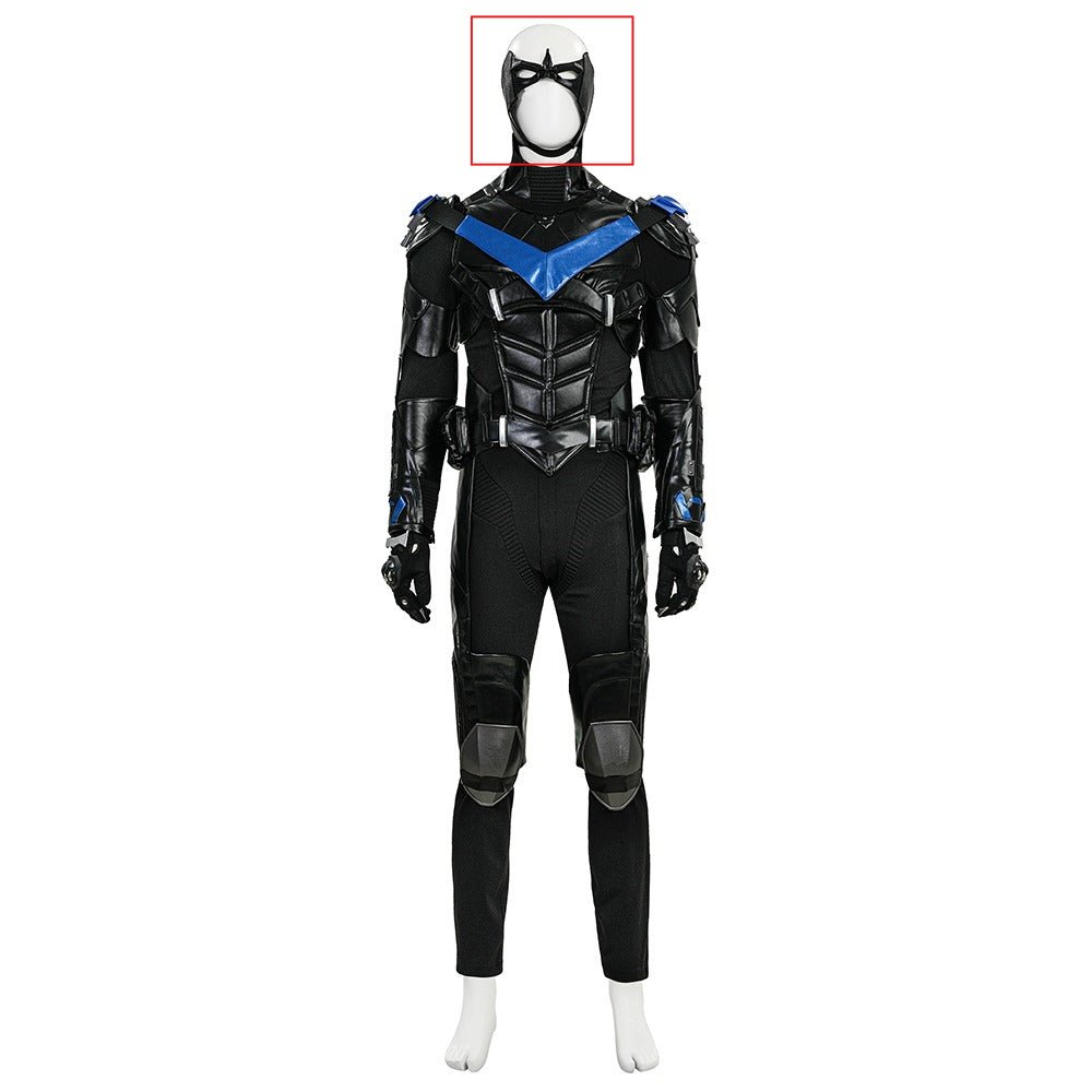 Batman: Arkham Knight Nightwing Full Set with Mask,Shoes - Premium Collectible Costume & Gear - Coscosmos